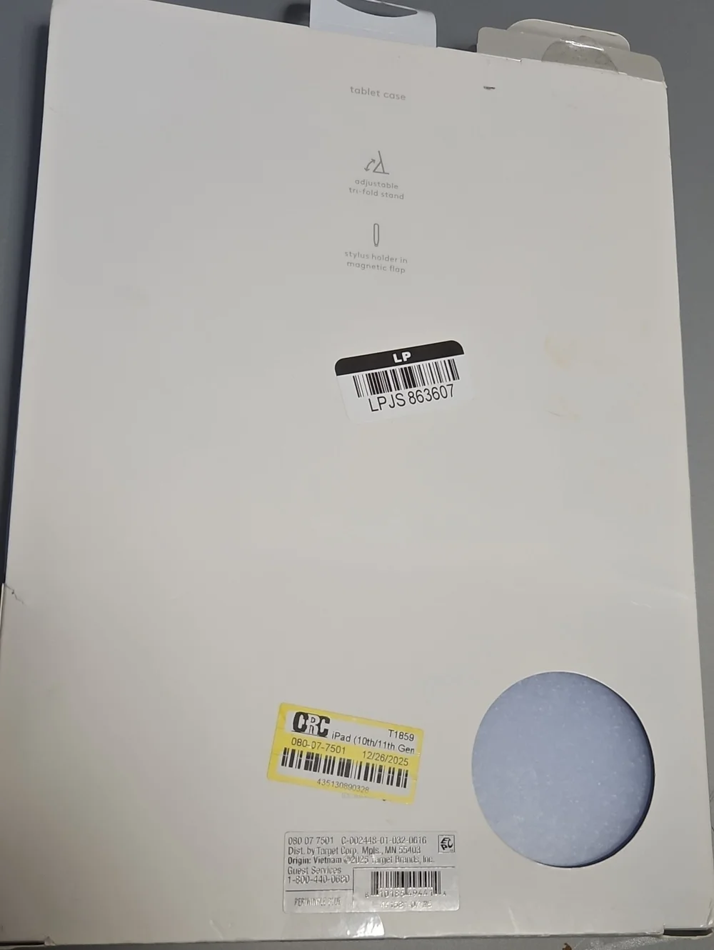 HEYDAY IPAD 10.9 IN 10TH & 11TH GENERATION TABLET CASE: PERIWINKLE BLUE: NEW